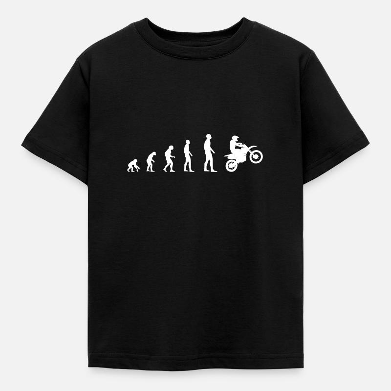 Cross Motorrad Wheely – Evolution - Kinder T-Shirt - Schwarz
