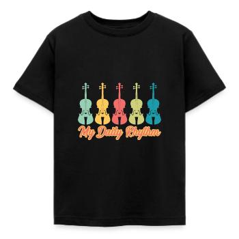 Daily Rhythm Orchestra / Violine Musik, Violinist - Kinder T-Shirt - Schwarz - Vorne - AI Model Kid Female (0cm)