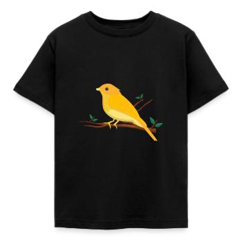 Kanarienvogel Singvogel, Vogel Design - Kinder T-Shirt - Schwarz - Vorne - AI Model Kid Female (0cm)