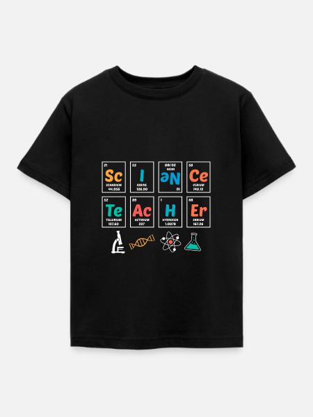 Lehrer für Naturwissenschaften Periodensystem - Kinder T-Shirt - Schwarz