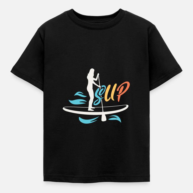 SUP Retro Stand Up Paddle Boarding - Maglietta per bambini - nero