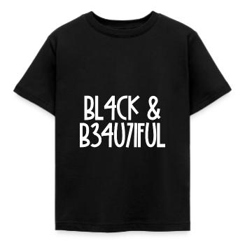 Black and Beautiful / Stolz, Herkunft - Kinder T-Shirt - Schwarz - Vorne - AI Model Kid Female (0cm)