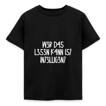 Wer das lesen kann ist Intelligent, Student Spruch - Kinder T-Shirt - Schwarz - Vorne - AI Model Kid Female (0cm)