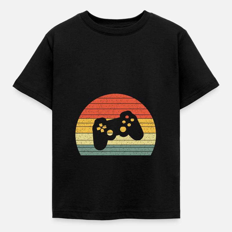 Controller Vintage Retro - Kinder T-Shirt - Schwarz