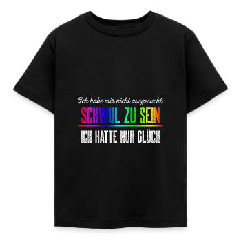 Glück Schwul zu sein / CSD Gay pride Design - Kinder T-Shirt - Schwarz - Vorne - AI Model Kid Female (0cm)