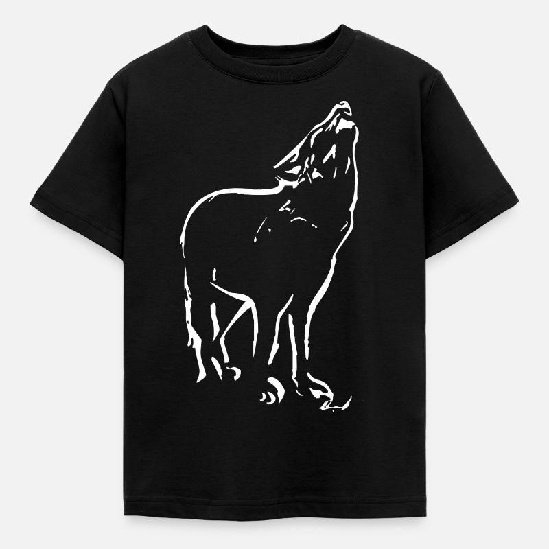 WOLF - Kinder T-Shirt - Schwarz