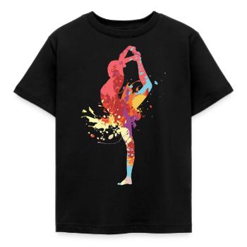 Turnen - Kinder T-Shirt - Schwarz - Vorne - AI Model Kid Female (0cm)
