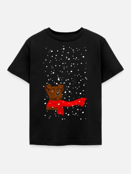 Schnee Hündchen - Kinder T-Shirt - Schwarz