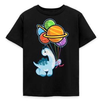 Netter kleiner Dinosaurier-Dinosaurier, planet - Kinder T-Shirt - Schwarz - Vorne - AI Model Kid Female (0cm)