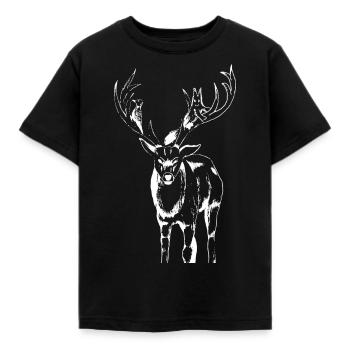 Rothirschfantasie, Waldtier - Kinder T-Shirt - Schwarz - Vorne - AI Model Kid Female (0cm)