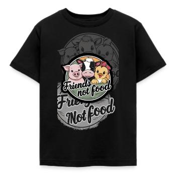 Freunde kein Futter nicht fressen - Kinder T-Shirt - Schwarz - Vorne - AI Model Kid Female (0cm)