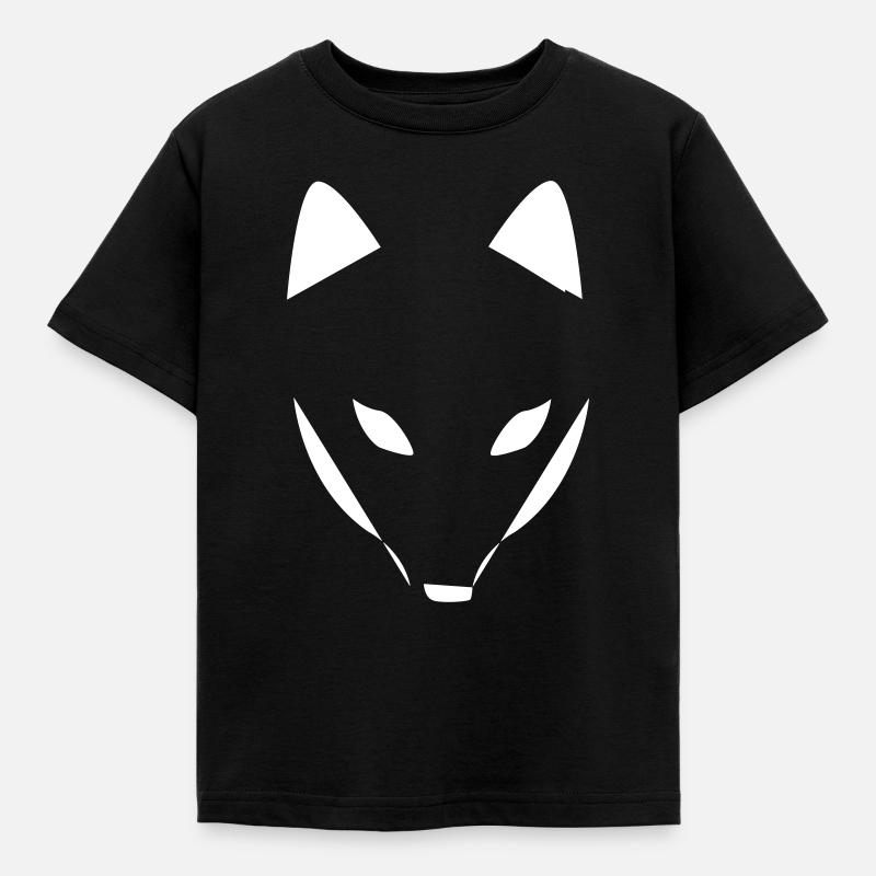 Fuchs designe schwarz weiß - Kinder T-Shirt - Schwarz