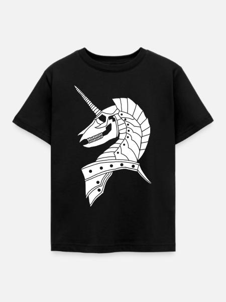 Weißes gotisches Einhorn - Kinder T-Shirt - Schwarz