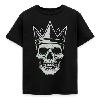 Krone Totenkopf Motiv für Skull und Rock Fans - Kinder T-Shirt - Schwarz - Vorne - AI Model Kid Female (0cm)