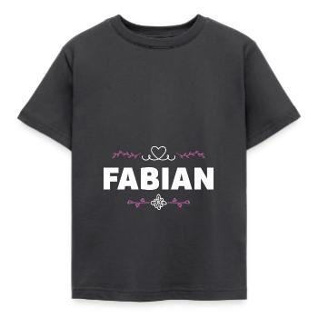 Fabian - Kinder T-Shirt - Dunkelgrau - Vorne - AI Model Kid Female (0cm)