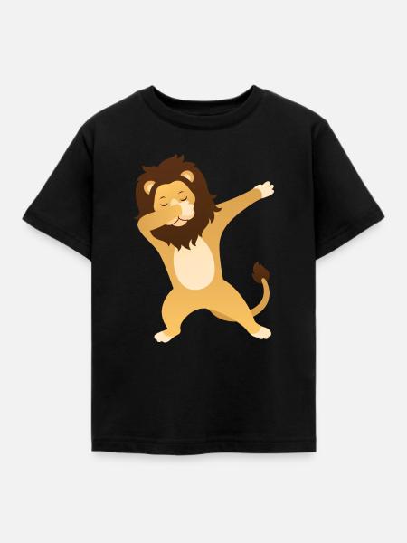 Lion Dab Dance - Cool Gift - Kinder T-Shirt - Schwarz
