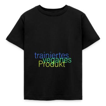 trainiertes veganes Produkt - Kinder T-Shirt - Schwarz - Vorne - AI Model Kid Female (0cm)