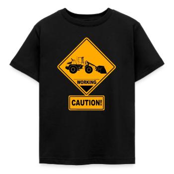 wheel loader - Kids' T-Shirt - black - Front - AI Model Kid Female (0cm)