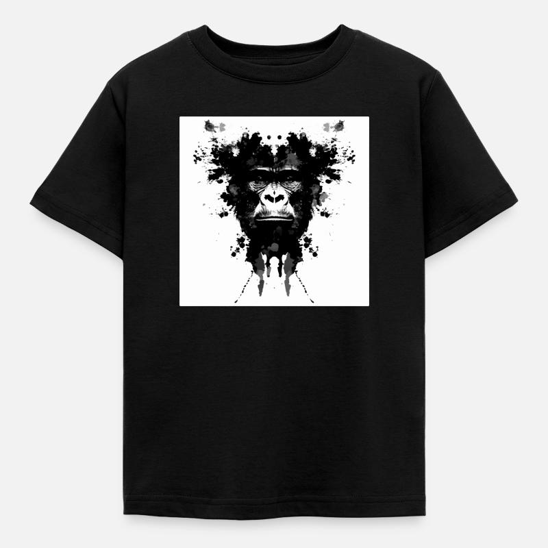 Rorschach Gorilla - Kinder T-Shirt - Schwarz