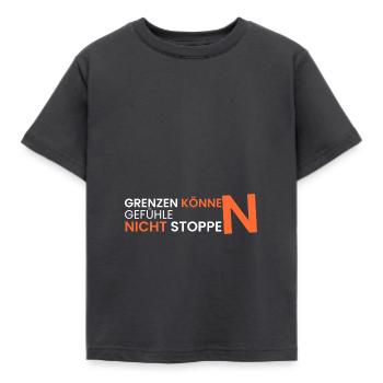 Grenzen können Gefühle - Kinder T-Shirt - Dunkelgrau - Vorne - AI Model Kid Female (0cm)