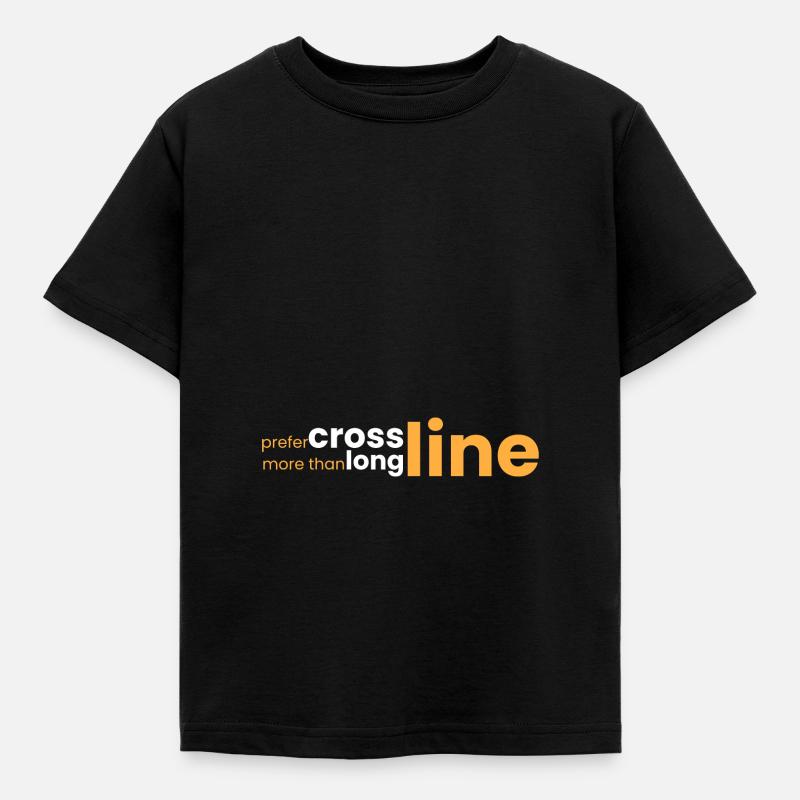 lieber Crossline als Longline - Kinder T-Shirt - Schwarz