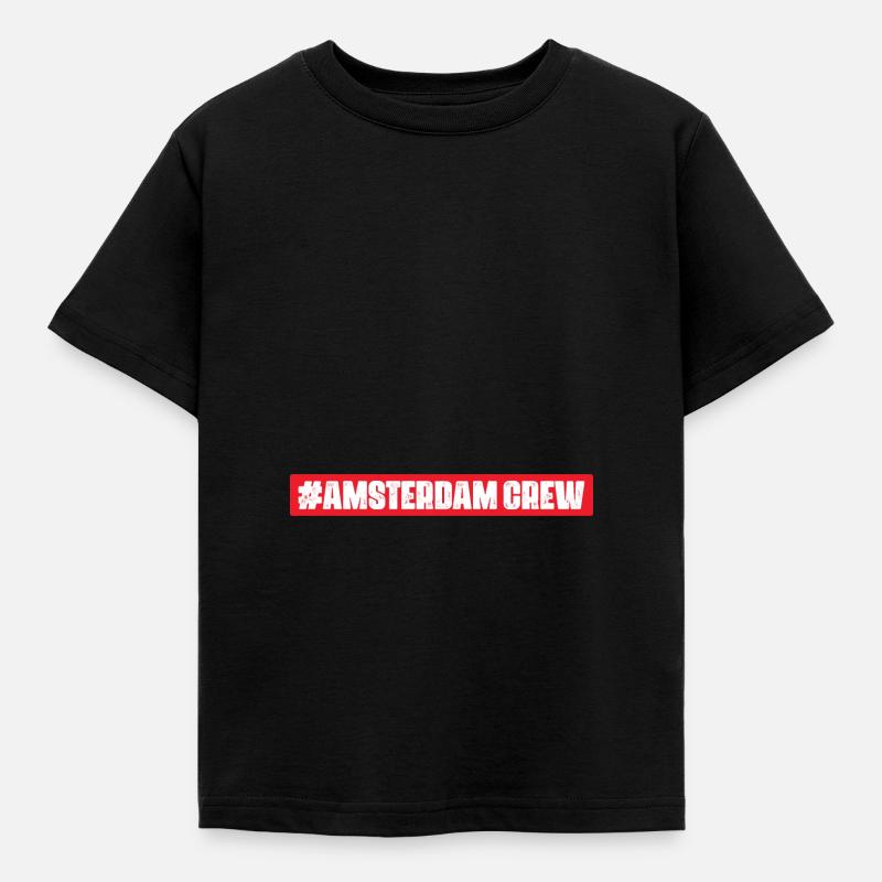 Amsterdam Crew - Kinder T-Shirt - Schwarz