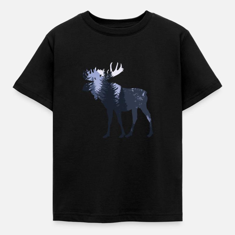 Elch - Kinder T-Shirt - Schwarz