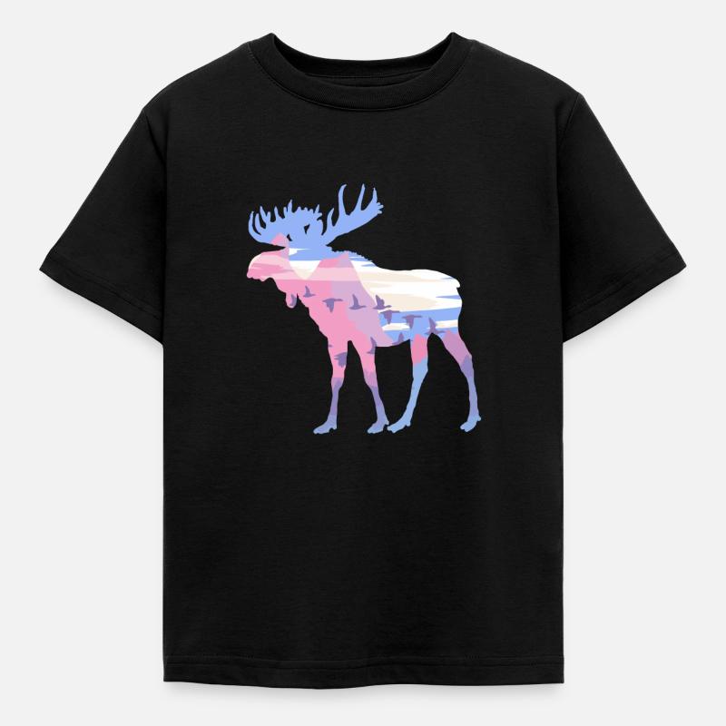 Elch - Kinder T-Shirt - Schwarz