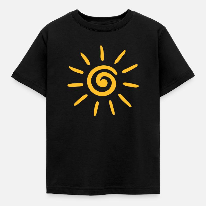 Sommer, Sonne, Spirale - Kinder T-Shirt - Schwarz