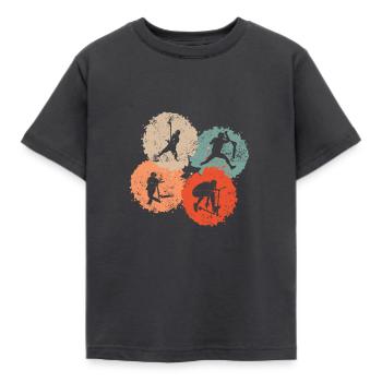 Briflip Stunt Scooter Trick Vêtements Vintage Rétro - T-shirt Enfant - charbon - Devant - AI Model Kid Female (0cm)