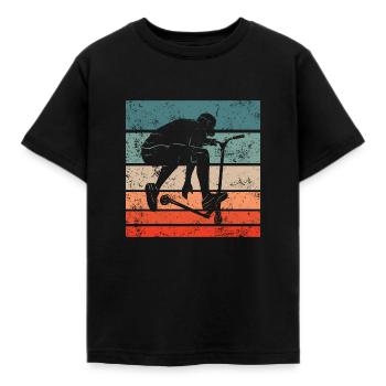 Briflip Stunt Scooter Trick Clothing Vintage Retro - Kinder T-Shirt - Schwarz - Vorne - AI Model Kid Female (0cm)