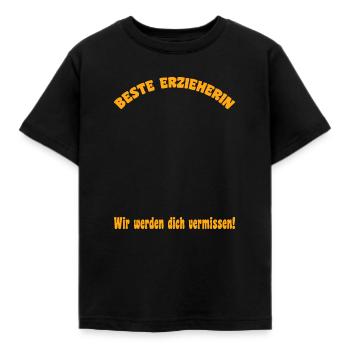 Beste Erzieherin Abschied Unterschriften - Kinder T-Shirt - Schwarz - Vorne - AI Model Kid Female (0cm)