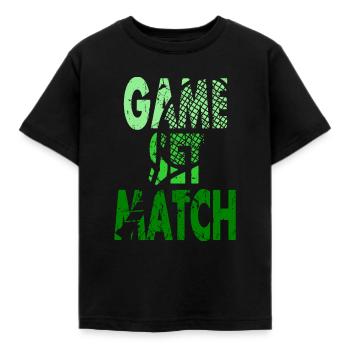 Tennis Shirt Game Set Match Design - Kinder T-Shirt - Schwarz - Vorne - AI Model Kid Female (0cm)