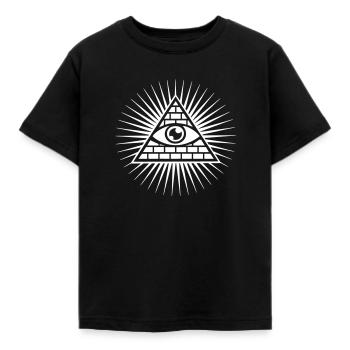 Tout oeil voyant Triangle Horus Franc-maçon - T-shirt Enfant - noir - Devant - AI Model Kid Female (0cm)