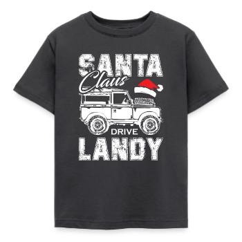Santa Claus Drive Landy - Kinder T-Shirt - Dunkelgrau - Vorne - AI Model Kid Female (0cm)
