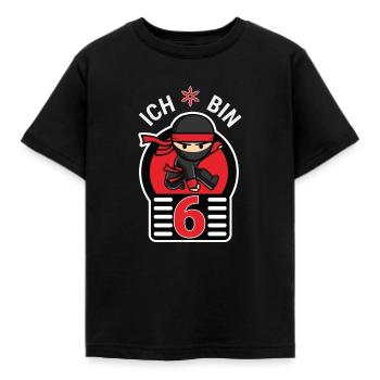 Kinder 6. Geburtstag Party Jungen Ninja 6 Jahre - Kinder T-Shirt - Schwarz - Vorne - AI Model Kid Female (0cm)