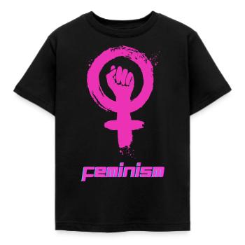 Stolze Feministin - Kinder T-Shirt - Schwarz - Vorne - AI Model Kid Female (0cm)