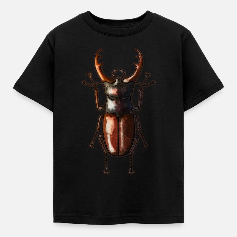 Hirschkäfer - Kinder T-Shirt - Schwarz