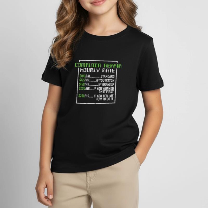 Computer Repair Ingenitor Computer Computer Hours Kids' T-Shirt