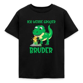Ich werde großer Bruder Dinosaurier Dino mit Ei - Kinder T-Shirt - Schwarz - Vorne - AI Model Kid Female (0cm)