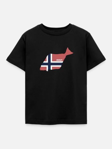 Heilbutt Norwegen - Angeln - Kinder T-Shirt - Schwarz
