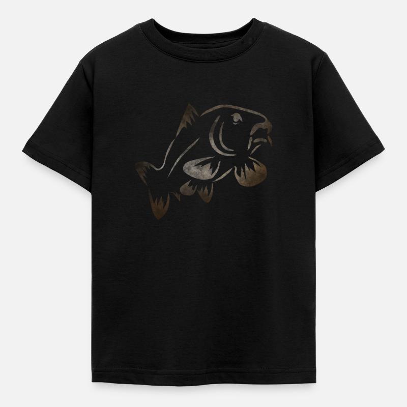 Carp drawing - Kids' T-Shirt - black