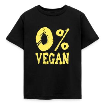 0% VEGAN - Je ne suis pas vegan ! anti vegan - T-shirt Enfant - noir - Devant - AI Model Kid Female (0cm)
