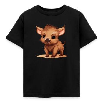 Wildschwein - Kinder T-Shirt - Schwarz - Vorne - AI Model Kid Female (0cm)