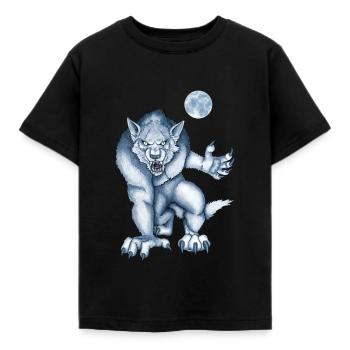 Night Moon Werewolf Curse - Kids' T-Shirt - black - Front - AI Model Kid Female (0cm)