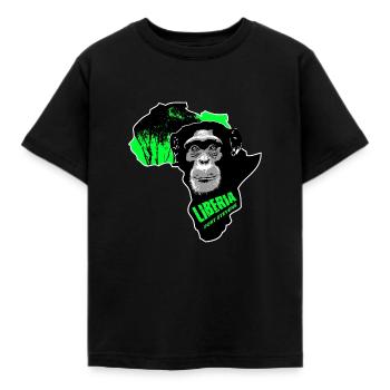 Liberia Chimpanzee - Kids' T-Shirt - black - Front - AI Model Kid Female (0cm)