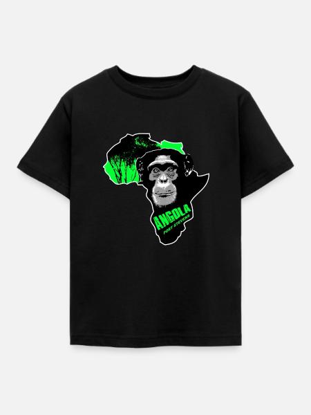 Angola - Schimpanse - Kinder T-Shirt - Schwarz