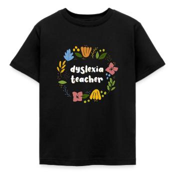 Dyslexia Teacher Dyslexia Gift - Kids' T-Shirt - black - Front - AI Model Kid Female (0cm)