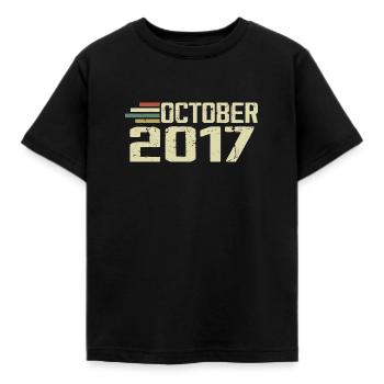 Octobre 2017 - Anniversaire en octobre 2017 - T-shirt Enfant - noir - Devant - AI Model Kid Female (0cm)