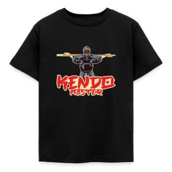 Kendo - Kinder T-Shirt - Schwarz - Vorne - AI Model Kid Female (0cm)